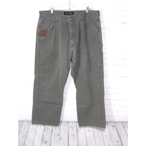 Wrangler Riggs Workwear Ripstop Green Pants Mens Size 40x30 - Picture 2 of 4